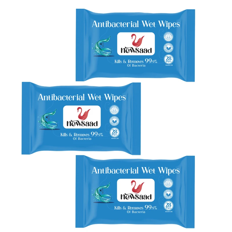 دستمال مرطوب نیوساد بسته سه عددی  مدل AntiBacterial-W3 
